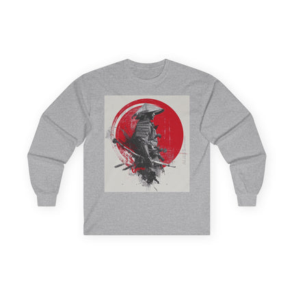 Samurai Unisex Ultra Cotton Long Sleeve Tee "RAI" | Red Sun Warrior Long Sleeve Tee