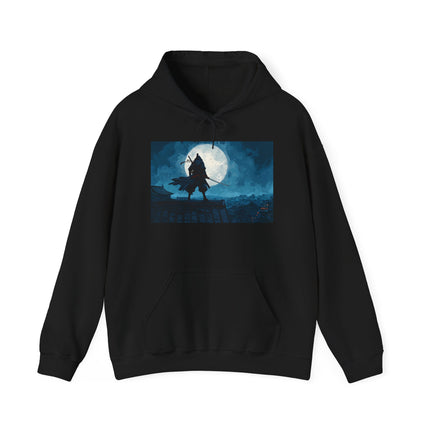 Ninja Unisex Heavy Blend™ Hooded Sweatshirt "Silent Moon Ninja" | Streetwear Hoodie with Japanese Art
