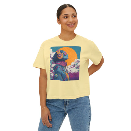 Mt.Fuji Women's Boxy Tee "FUJIYAMA Girl" | Retro-Futuristic Mt. Fuji Vibes