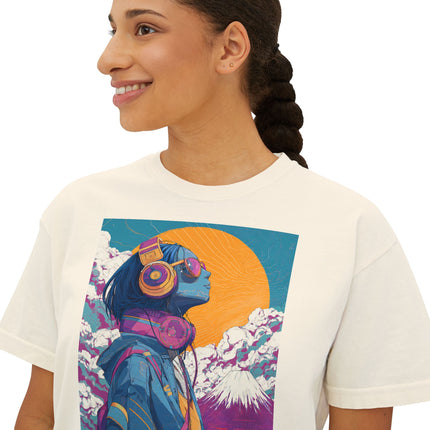 Mt.Fuji Women's Boxy Tee "FUJIYAMA Girl" | Retro-Futuristic Mt. Fuji Vibes