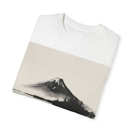 Zen Unisex Garment-Dyed T-shirt "Mt. Fuji View" | Sumi-e × Zen × Monochrome Tee