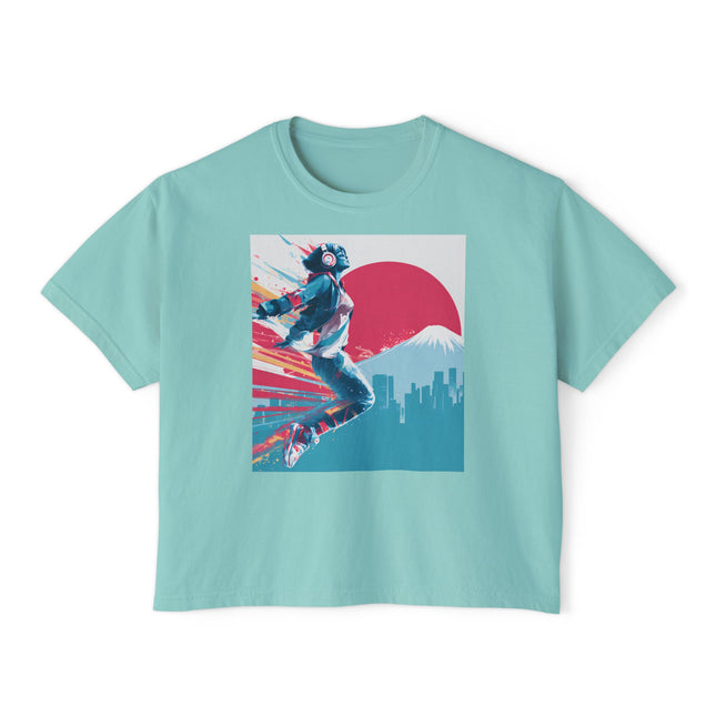 Mt.Fuji Women's Boxy Tee "Break Free Fujiyama Girl" | Neo Tokyo Motion Streetwear