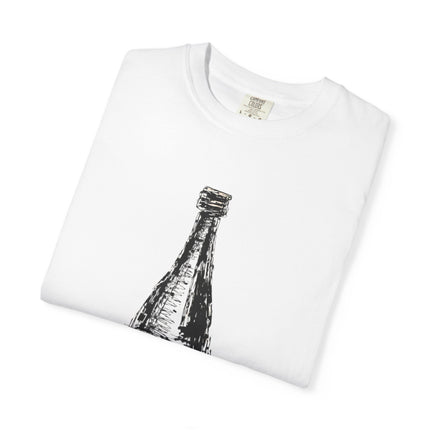 Japanese Sake Unisex Garment-Dyed T-shirt "SAKE LOVER" | Bold Hand-Drawn Bottle Graphic