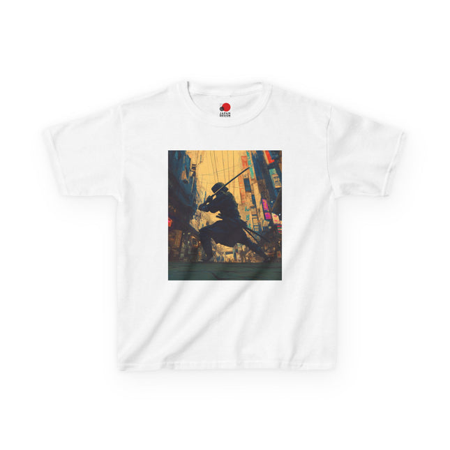 Ninja Kids Heavy Cotton™ Tee "Urban Blade" | Cyber Ninja Street Style for Brave Kids