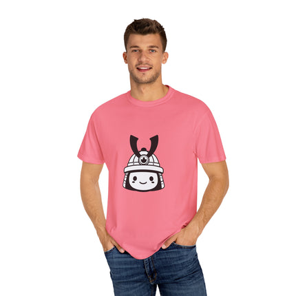 Samurai Unisex Garment-Dyed T-shirt "KOBU" | Cute & Minimal Japanese Warrior Face Tee