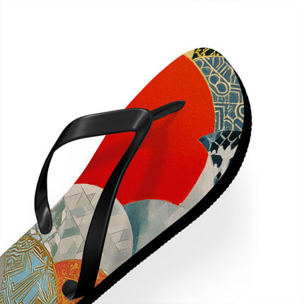 Japanese Pattern Flip Flops "Japan Hearts" | Traditional Aesthetic with Everyday Ease