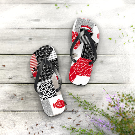 Japanese Pattern Flip Flops "Good Old Japan" | Traditional Aesthetic with Everyday Ease