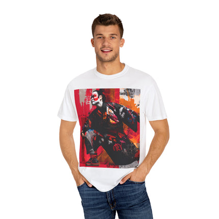 Kabuki Unisex Garment-Dyed T-shirt "Neo-Kabuki Rebellion" | Urban Fusion of Tradition & Graffiti