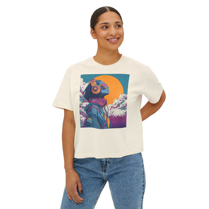 Mt.Fuji Women's Boxy Tee "FUJIYAMA Girl" | Retro-Futuristic Mt. Fuji Vibes