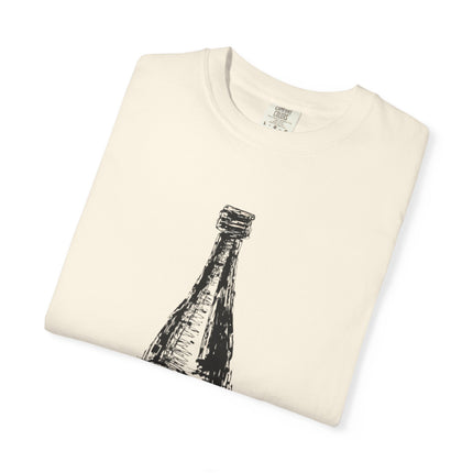 Japanese Sake Unisex Garment-Dyed T-shirt "SAKE LOVER" | Bold Hand-Drawn Bottle Graphic