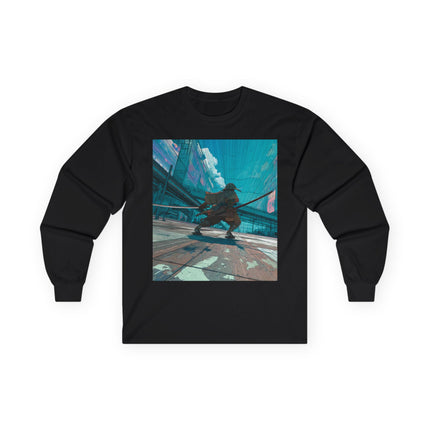 Samurai Unisex Ultra Cotton Long Sleeve Tee "Shippu" | Wind Slash Cyber Samurai Shirt