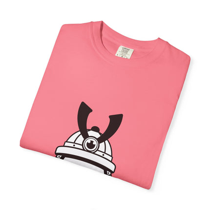 Samurai Unisex Garment-Dyed T-shirt "KOBU" | Cute & Minimal Japanese Warrior Face Tee